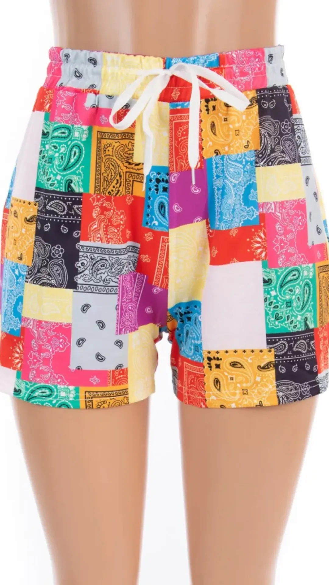 Shorts sueltos con estampado multicolor rectos