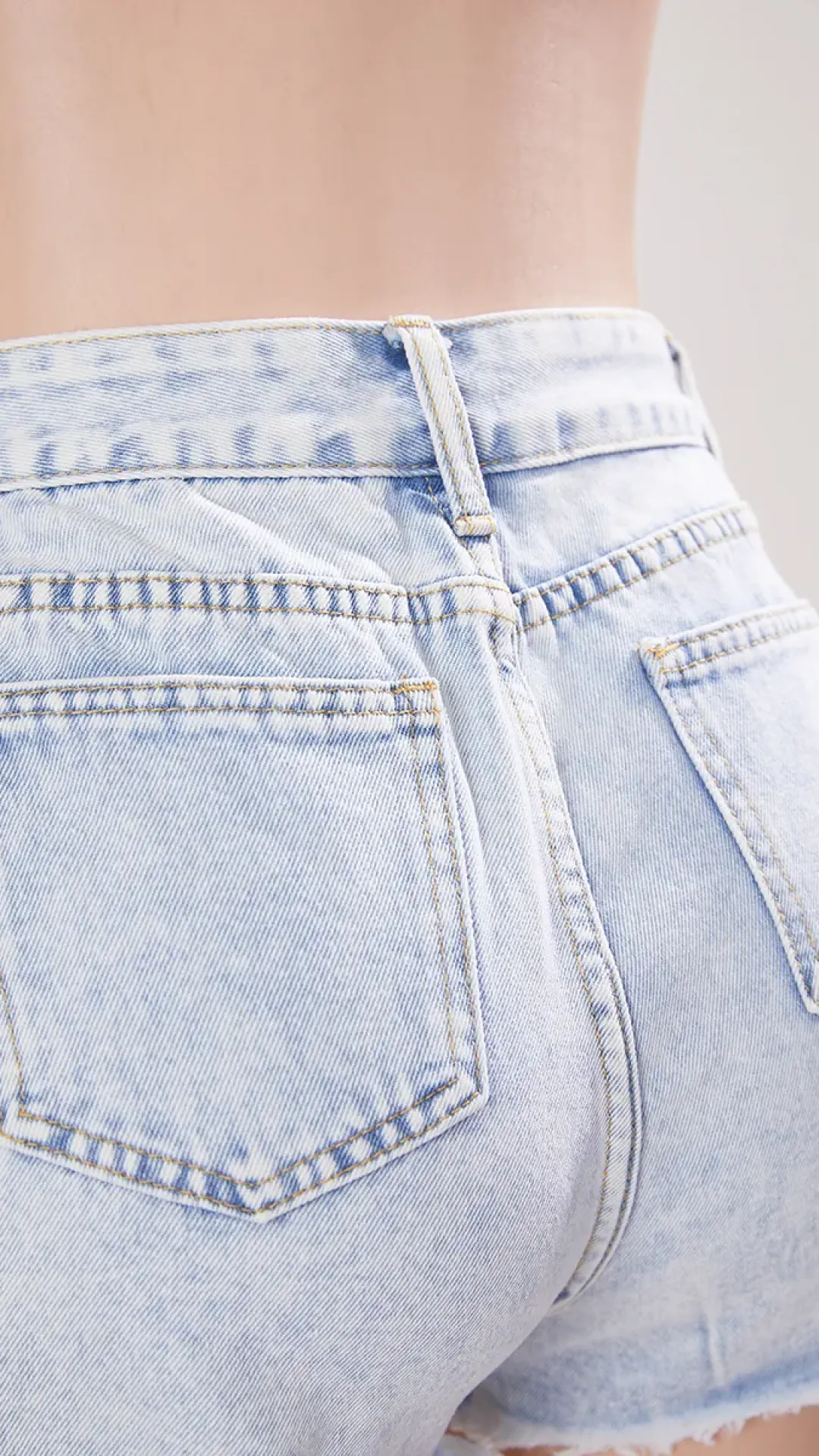 Shorts de mezclilla informales, no elásticos, con cintura alta y agujeros
