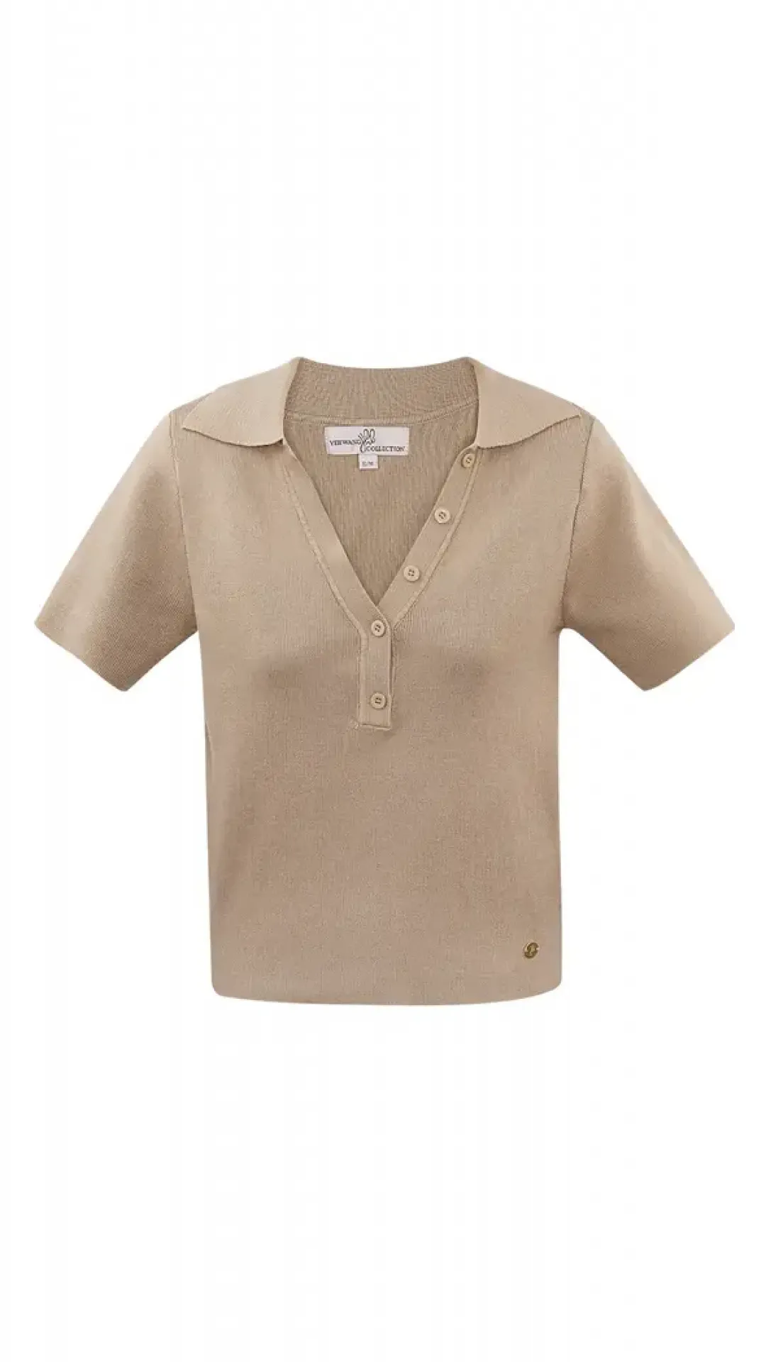 Polo con botones Beige