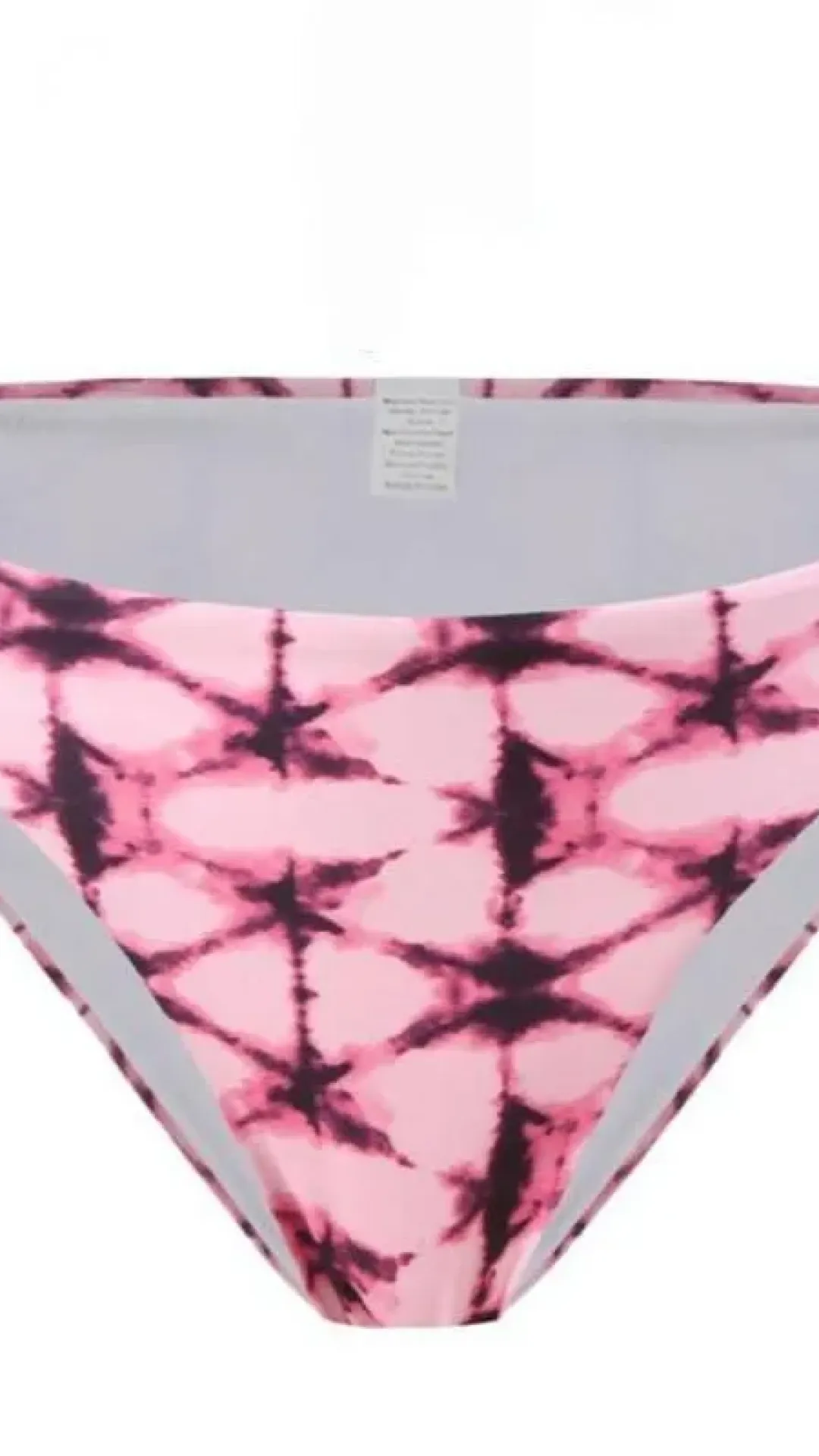 Tanga biquini con laterales huecos estampado gráfico rosa