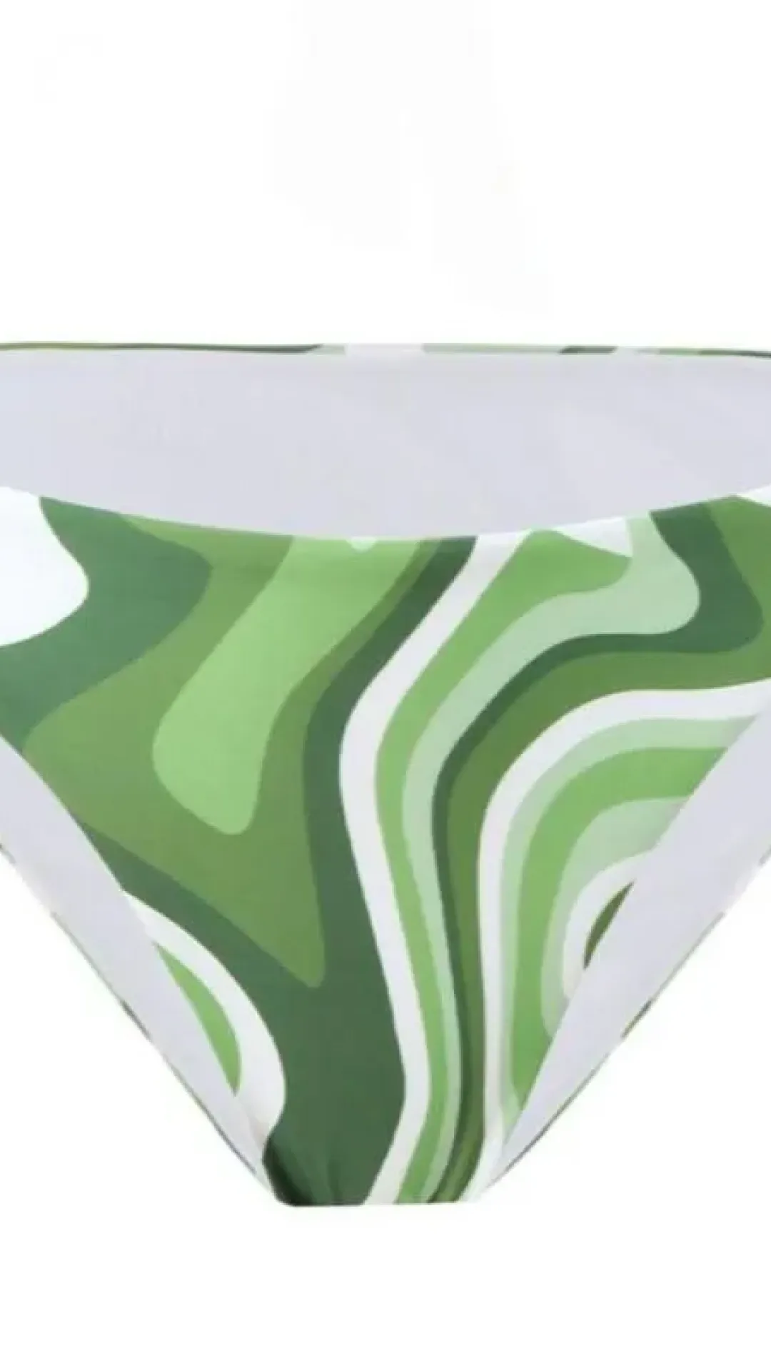 Tanga biquini con laterales huecos estampado verde